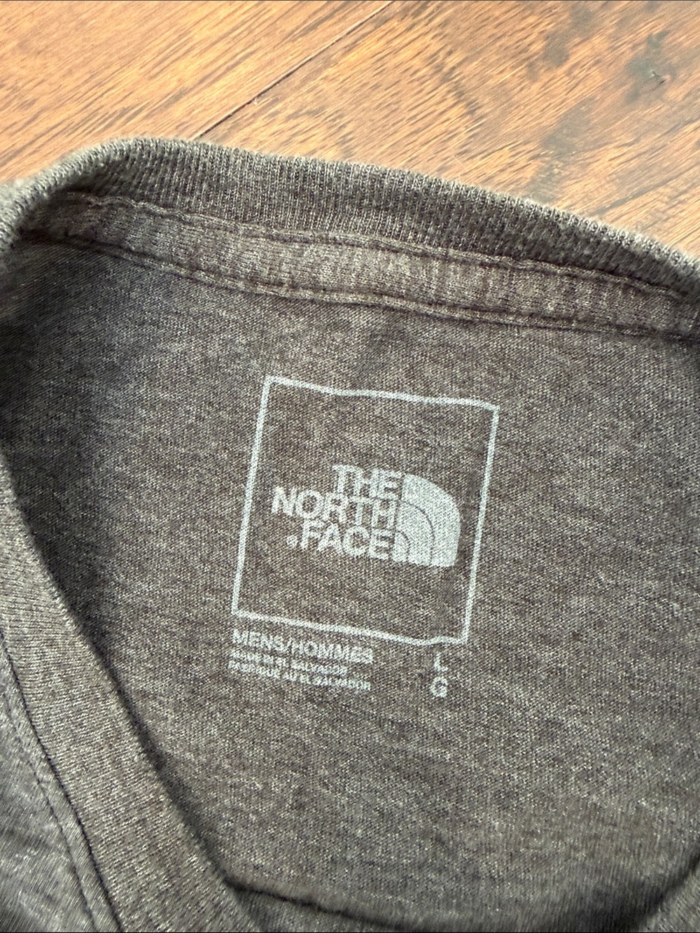 The North Face Men's Dark Gray Logo Tee with White Emblem - Picture 3 of 4
